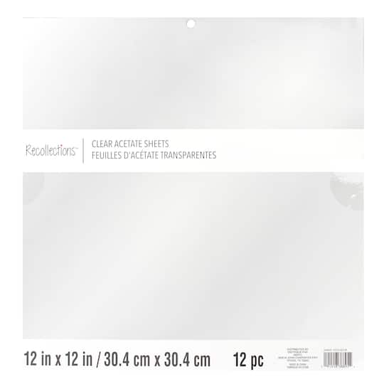Clear Acetate Sheets by Recollections™, 12" x 12"
